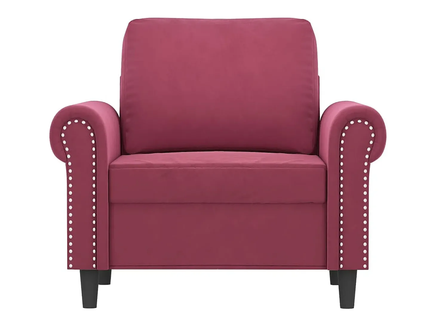 Poltrona 60 cm veludo vermelho-tinto PT598073