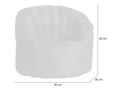 Poltrona Allos, Assento almofadado, Sofá individual de sala, Cadeira com braços, Fabricado em Itália, 80x80 h80 cm, Branco