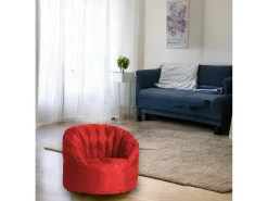 Poltrona Allos, Assento almofadado, Sofá individual de sala, Cadeira com braços, Fabricado em Itália, 80x80 h80 cm, Vermelho
