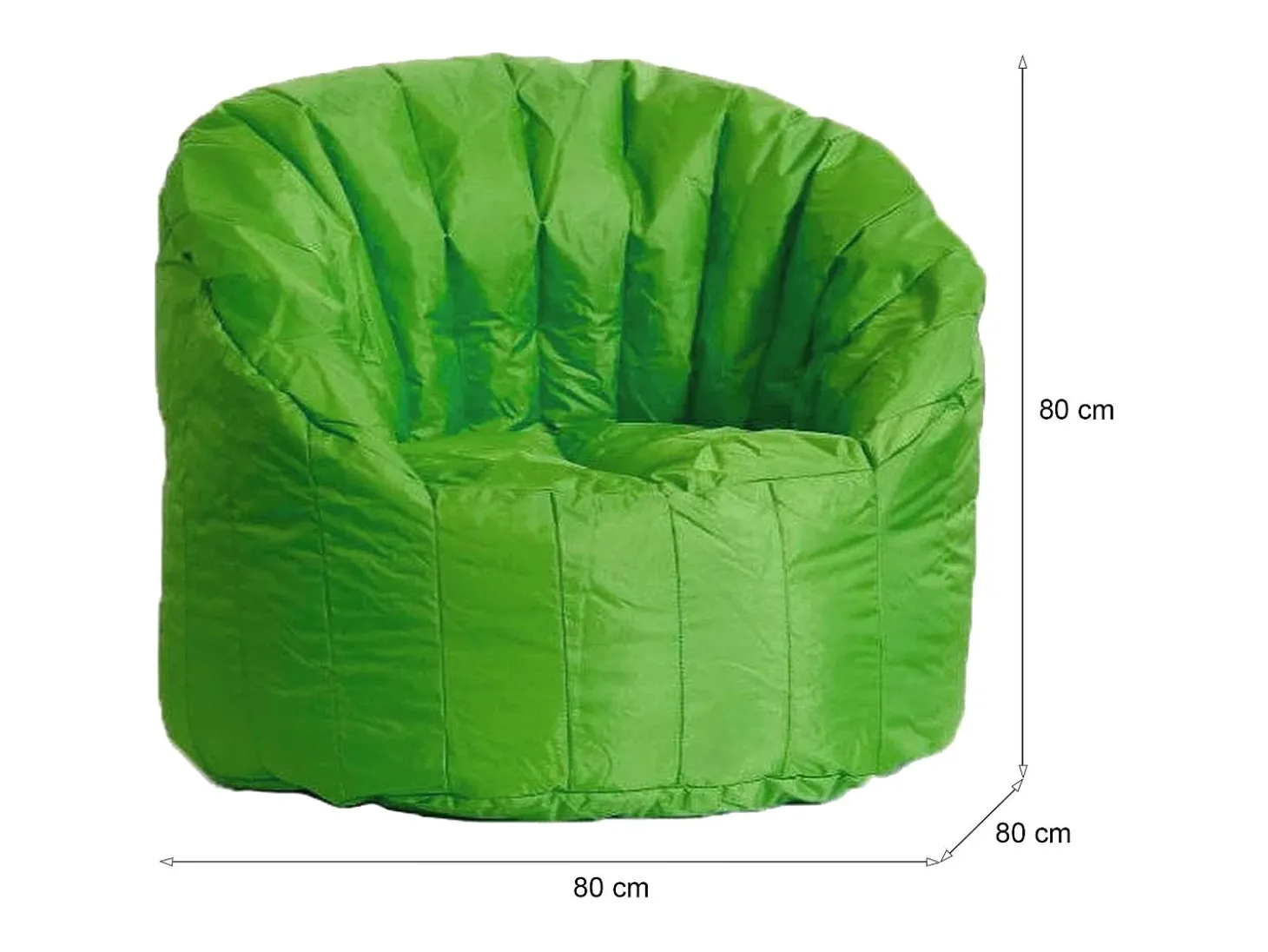Poltrona Allos, Assento almofadado, Sofá individual de sala, Cadeira com braços, Fabricado em Itália, 80x80 h80 cm, Verde