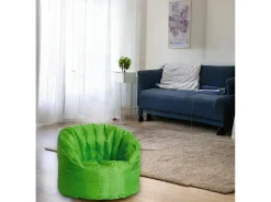 Poltrona Allos, Assento almofadado, Sofá individual de sala, Cadeira com braços, Fabricado em Itália, 80x80 h80 cm, Verde
