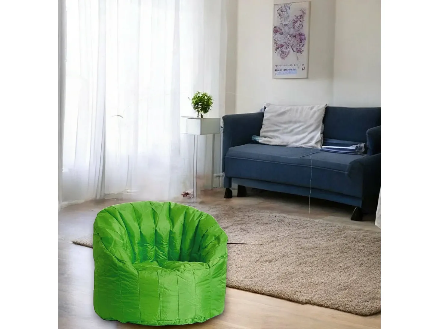 Poltrona Allos, Assento almofadado, Sofá individual de sala, Cadeira com braços, Fabricado em Itália, 80x80 h80 cm, Verde