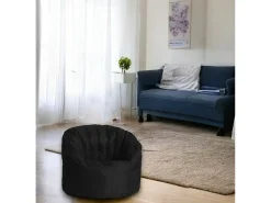 Poltrona Allos, Assento almofadado, Sofá individual de sala, Cadeira com braços, Fabricado em Itália, 80x80 h80 cm, Preto