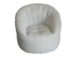 Poltrona Amenso, Assento almofadado, Sofá individual de sala, Cadeira com braços, Fabricado em Itália, 80x80 h80 cm, Branco