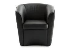 Poltrona Annaluna, Poltrona de sala de estar, 100% Made in Italy, Poltrona relaxante em couro ecológico, 70x60h74 cm, Preto