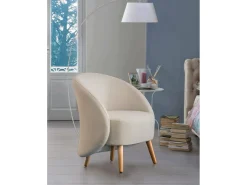 Poltrona Annarella, poltrona lounge de design, 100% Made in Italy, poltrona relaxante em tecido acolchoado, 70x60h80 cm, cinza pomba