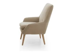 Poltrona Annarita, poltrona lounge de design, 100% Made in Italy, poltrona relaxante em tecido acolchoado, 80x70h95 cm, Bege