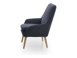 Poltrona Annarita, poltrona lounge de design, 100% Made in Italy, poltrona relaxante em tecido acolchoado, 80x70h95 cm, Azul
