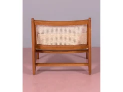 Poltrona baixa em madeira de teca e rattan natural - Compass - Teca
