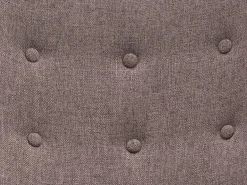 Poltrona balanço tecido taupe matizado pés balanço botões decorativos no encosto ELMINA II