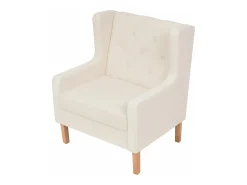 Poltrona cadeira assento de descanso sofá de design para sala de estar tecido branco creme 1102129/3