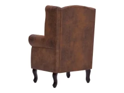 Poltrona Chesterfield cadeira de descanso poltrona de clube sofá de sala camurça sintética marrom 1102228/3