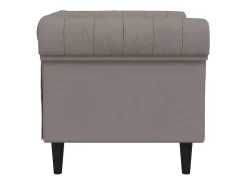 Poltrona chesterfield tecido cinzento-acastanhado PT856641