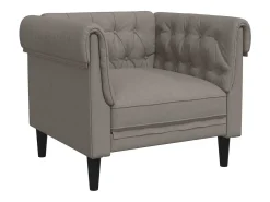 Poltrona chesterfield tecido cinzento-acastanhado PT856641