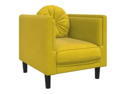 Poltrona com almofadão veludo amarelo PT101063