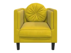 Poltrona com almofadão veludo amarelo PT101063