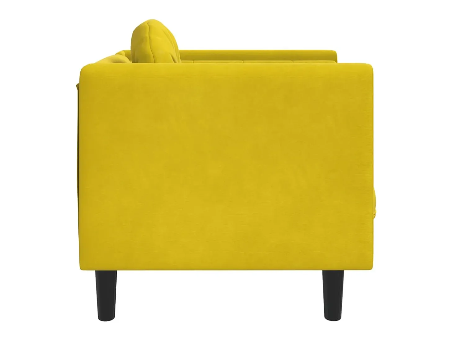 Poltrona com almofadão veludo amarelo PT101063