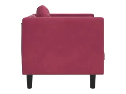 Poltrona com almofadão veludo vermelho tinto PT704781