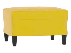 Poltrona com apoio de pés 60 cm veludo amarelo PT823165
