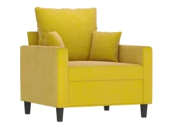 Poltrona com apoio de pés 60 cm veludo amarelo PT823165