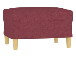 Poltrona com apoio de pés 60 cm tecido vermelho tinto PT417003