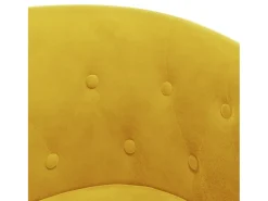 Poltrona com apoio de pés veludo amarelo