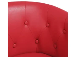 Poltrona com apoio de pés couro artificial vermelho