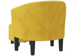 Poltrona com apoio de pés veludo amarelo PT434248