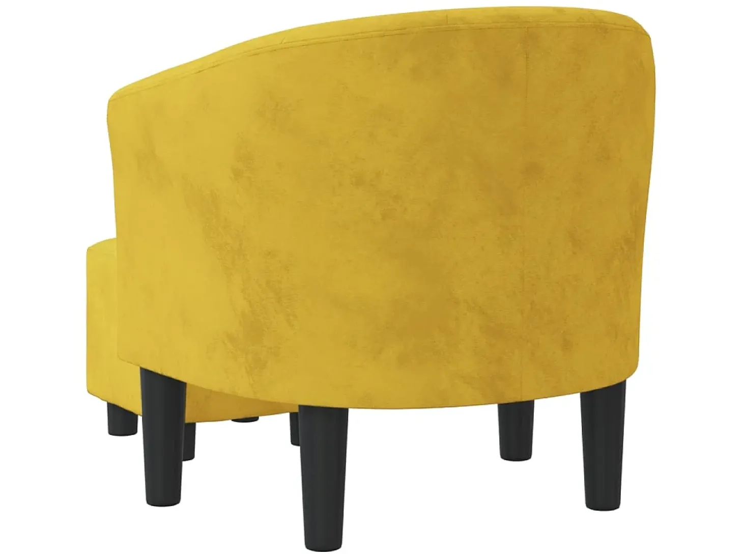 Poltrona com apoio de pés veludo amarelo PT434248