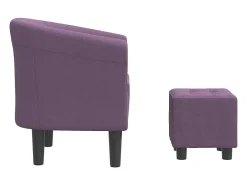 Poltrona com apoio de pés tecido roxo