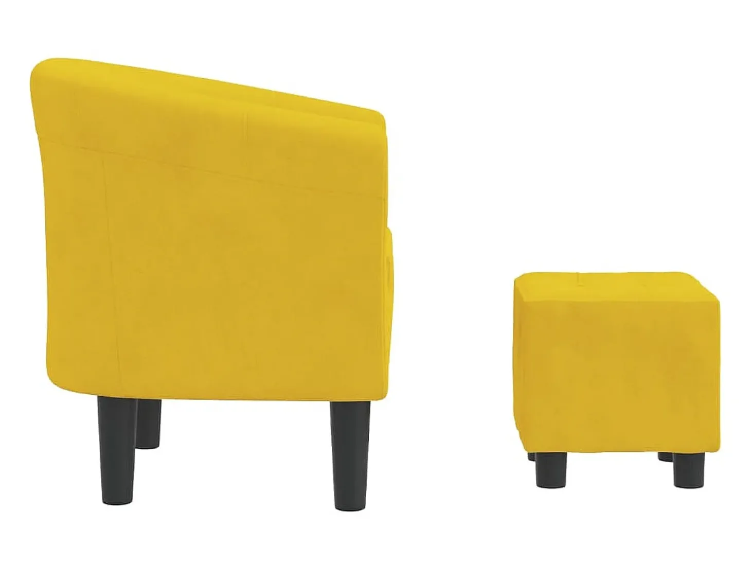 Poltrona com apoio de pés veludo amarelo PT913219