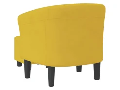 Poltrona com apoio de pés veludo amarelo PT913219