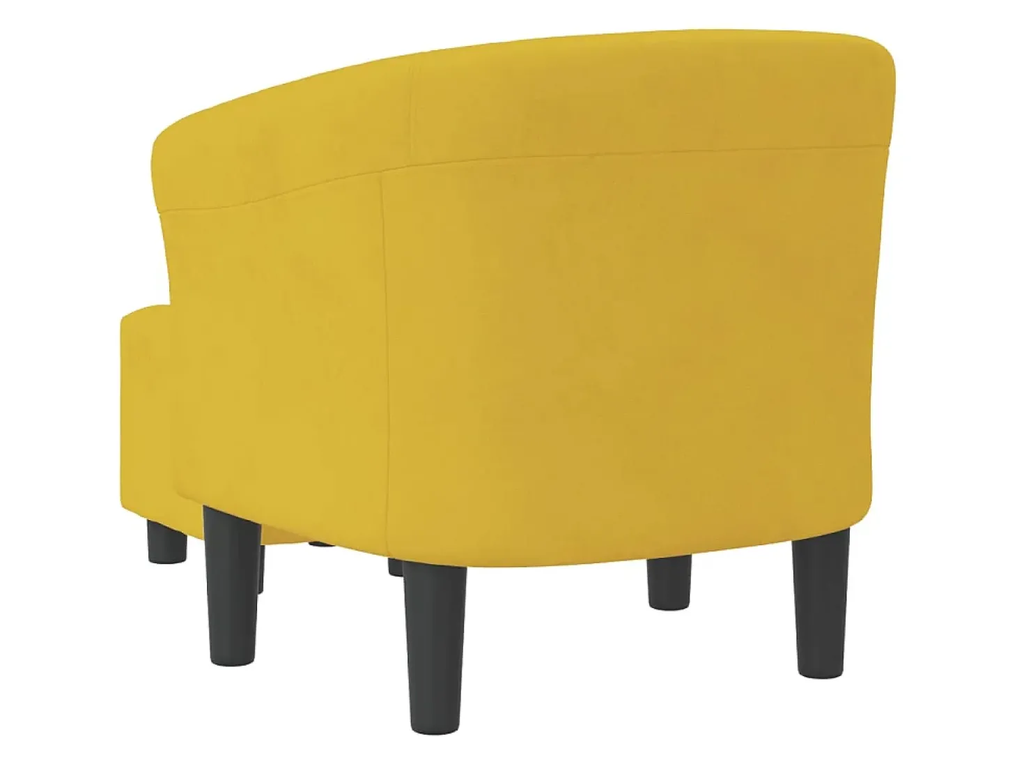 Poltrona com apoio de pés veludo amarelo PT913219