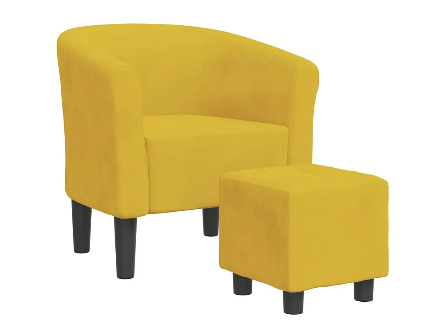 Poltrona com apoio de pés veludo amarelo PT913219