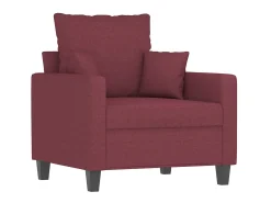 Poltrona com apoio de pés 60 cm tecido vermelho tinto PT809966