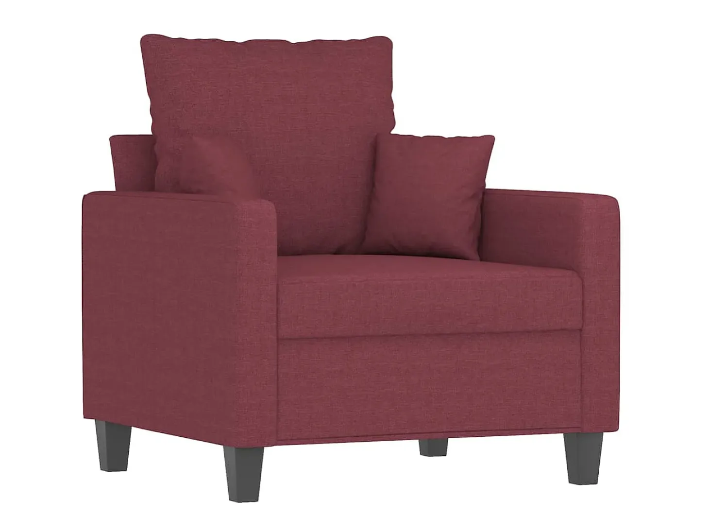 Poltrona com apoio de pés 60 cm tecido vermelho tinto PT809966