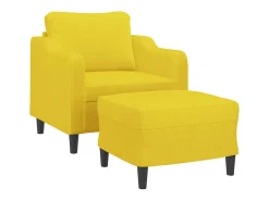 Poltrona com apoio de pés 60 cm tecido amarelo-claro PT310190