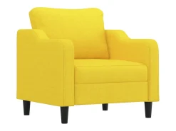 Poltrona com apoio de pés 60 cm tecido amarelo-claro PT310190