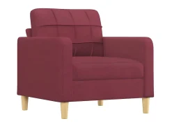 Poltrona com apoio de pés 60 cm tecido vermelho tinto PT801898
