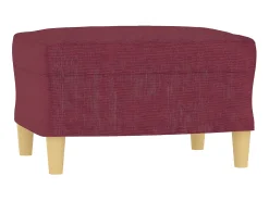 Poltrona com apoio de pés 60 cm tecido vermelho tinto PT801898
