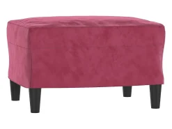 Poltrona com apoio de pés 60 cm veludo vermelho tinto PT500834