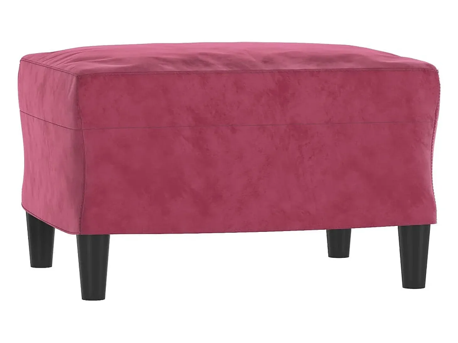 Poltrona com apoio de pés 60 cm veludo vermelho tinto PT500834
