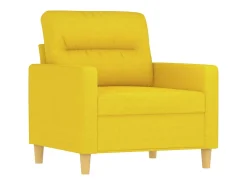 Poltrona com apoio de pés 60 cm tecido amarelo-claro