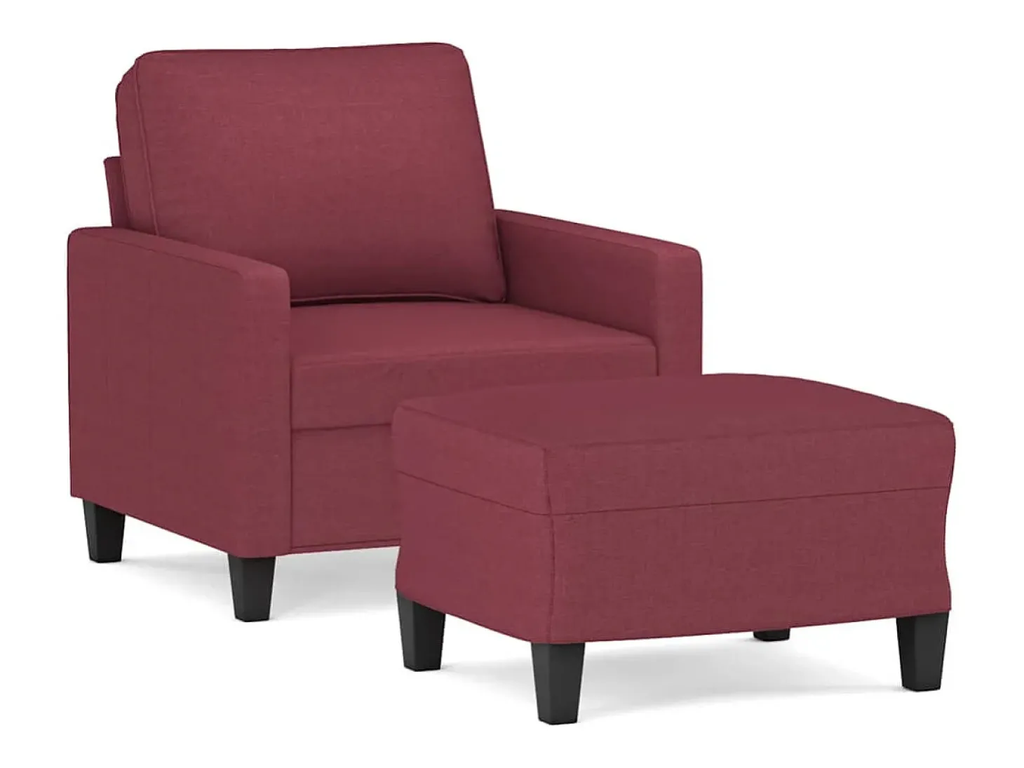 Poltrona com apoio de pés 60 cm tecido vermelho tinto PT190688