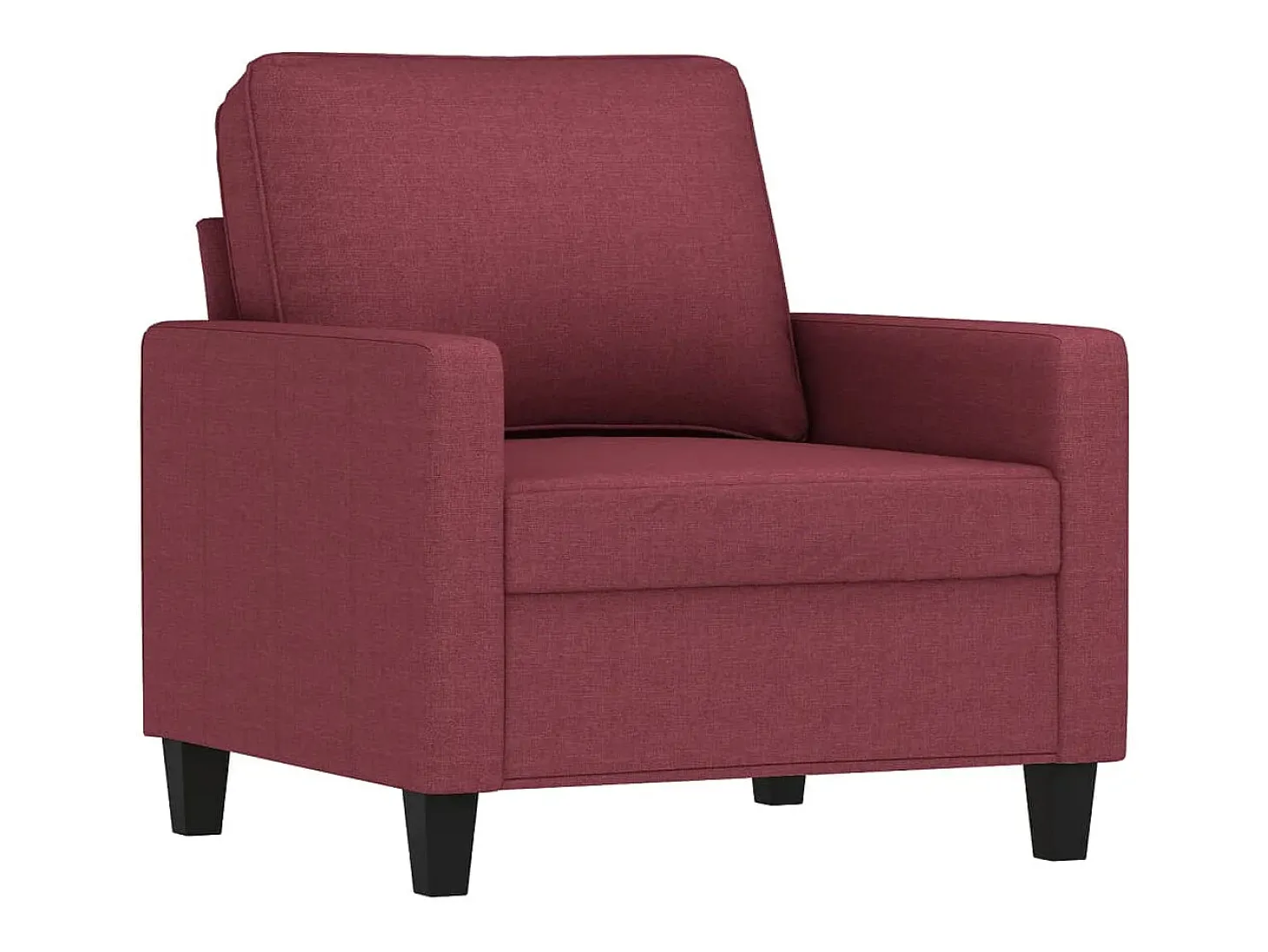 Poltrona com apoio de pés 60 cm tecido vermelho tinto PT190688