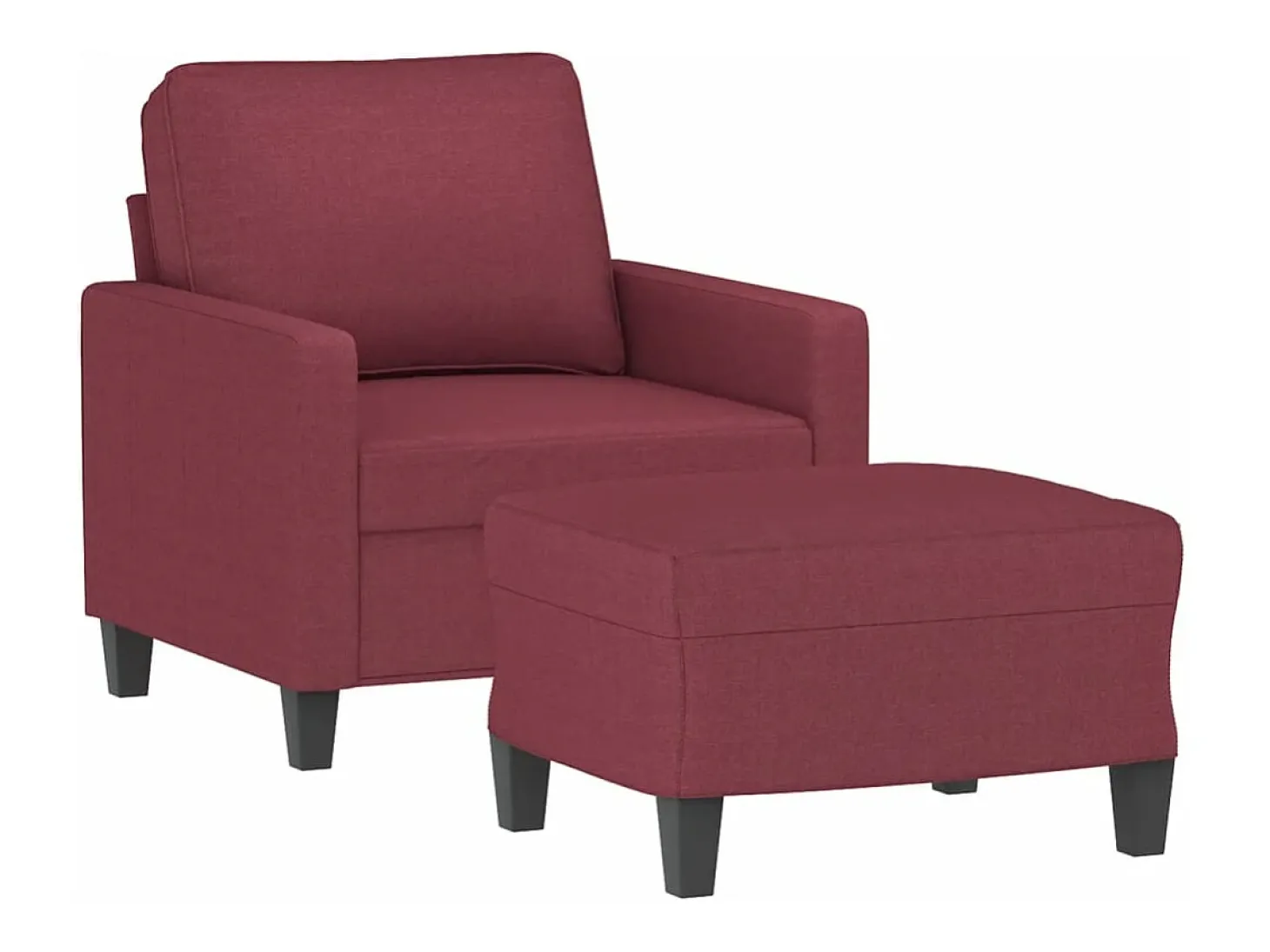Poltrona com apoio de pés 60 cm tecido vermelho tinto PT190688