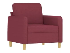 Poltrona com apoio de pés 60 cm tecido vermelho tinto