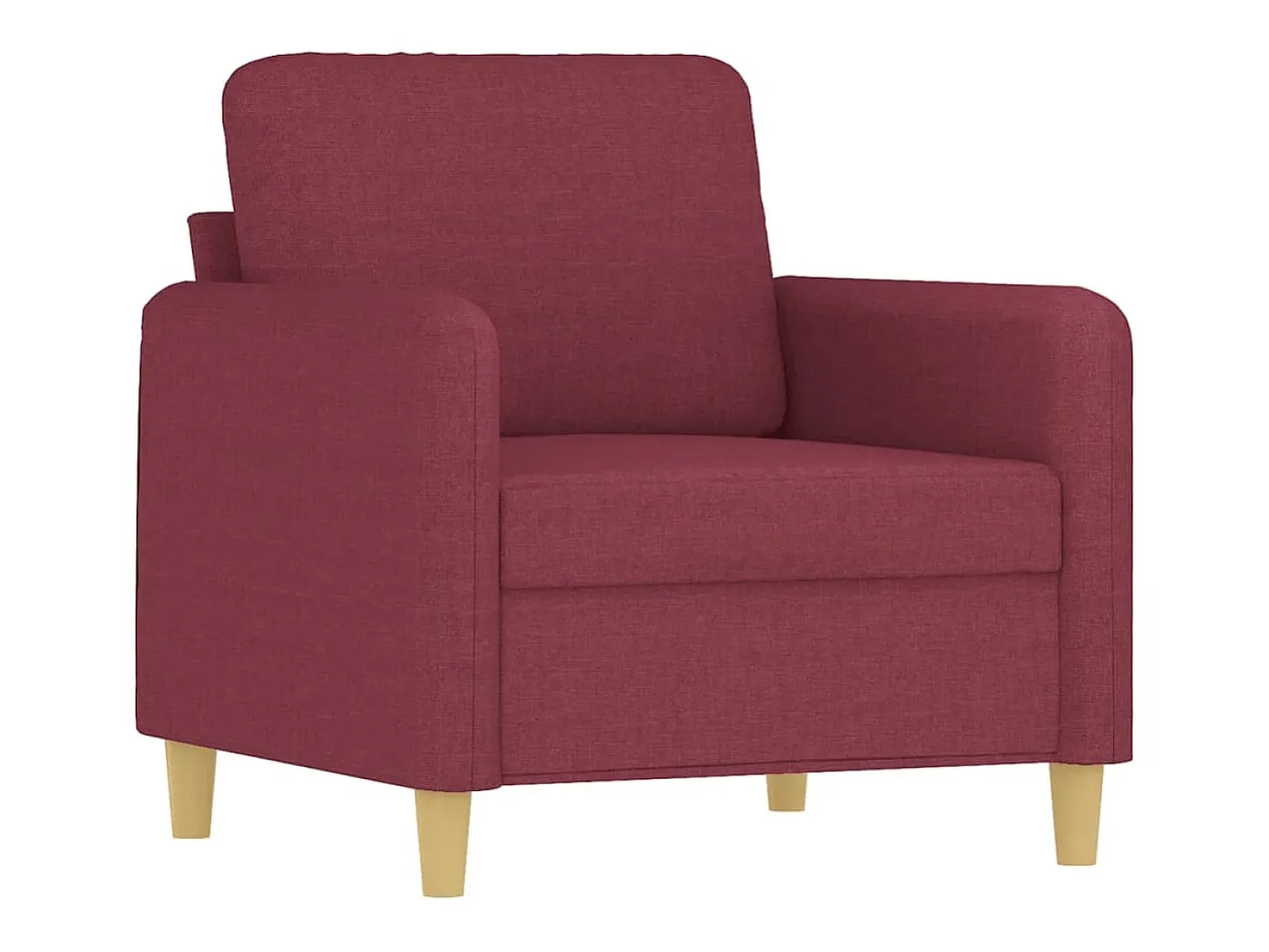Poltrona com apoio de pés 60 cm tecido vermelho tinto