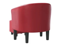 Poltrona com apoio de pés couro artificial vermelho-tinto PT254520