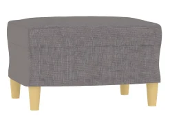 Poltrona com apoio de pés 60 cm tecido cinza-acastanhado PT571478
